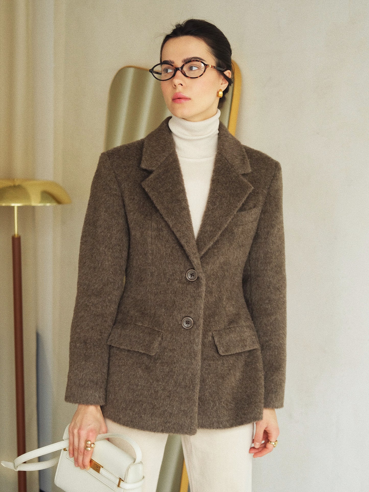 Maßgeschneiderter Blazer aus Mokka-Mohair