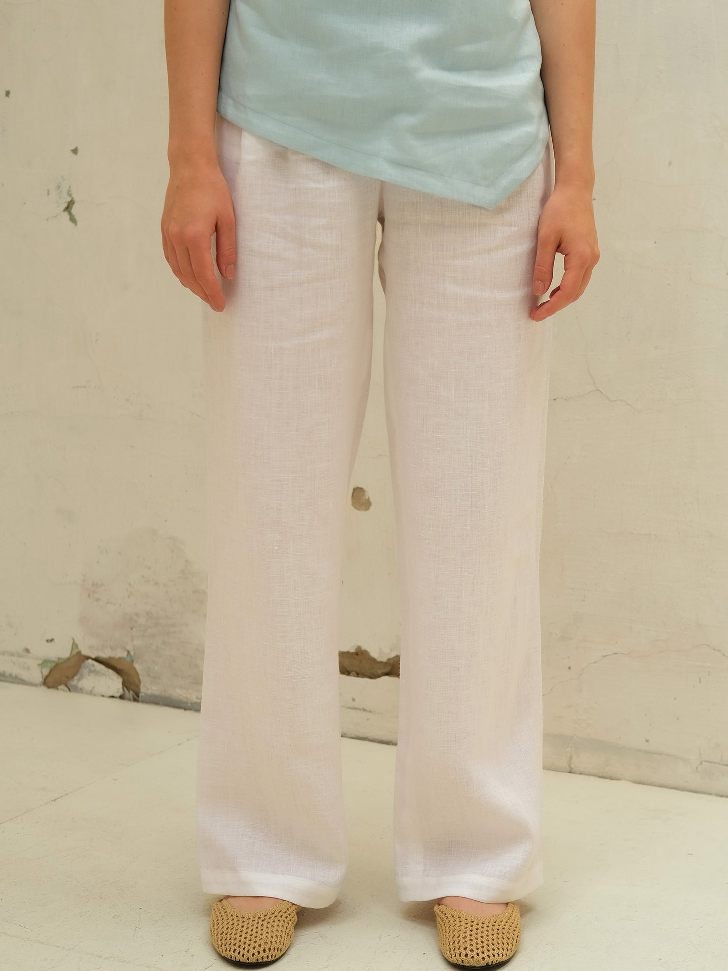 Leinenhose, Weiß