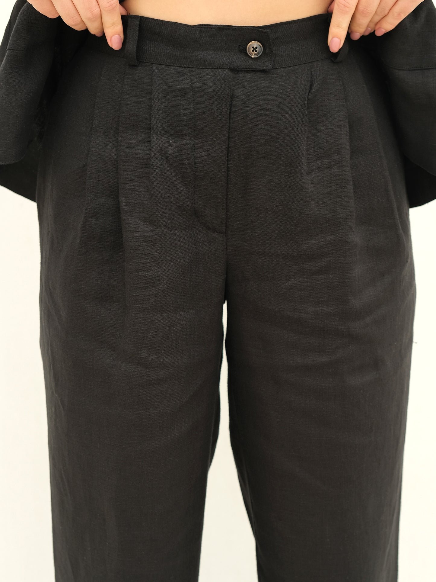 Linen Trousers, Black