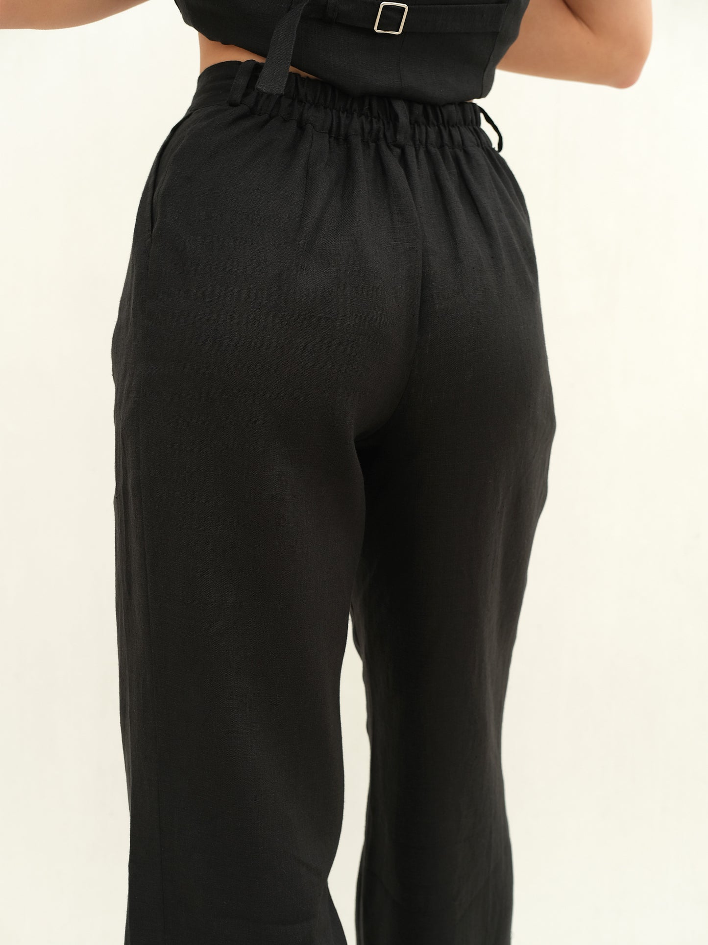 Linen Trousers, Black