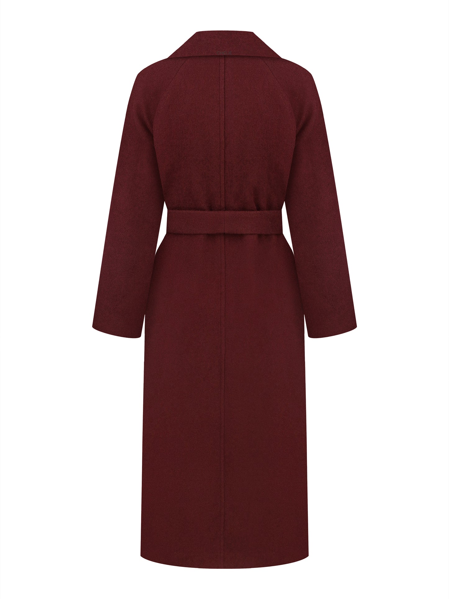 Zweireihiger Burgundermantel mit Schleife