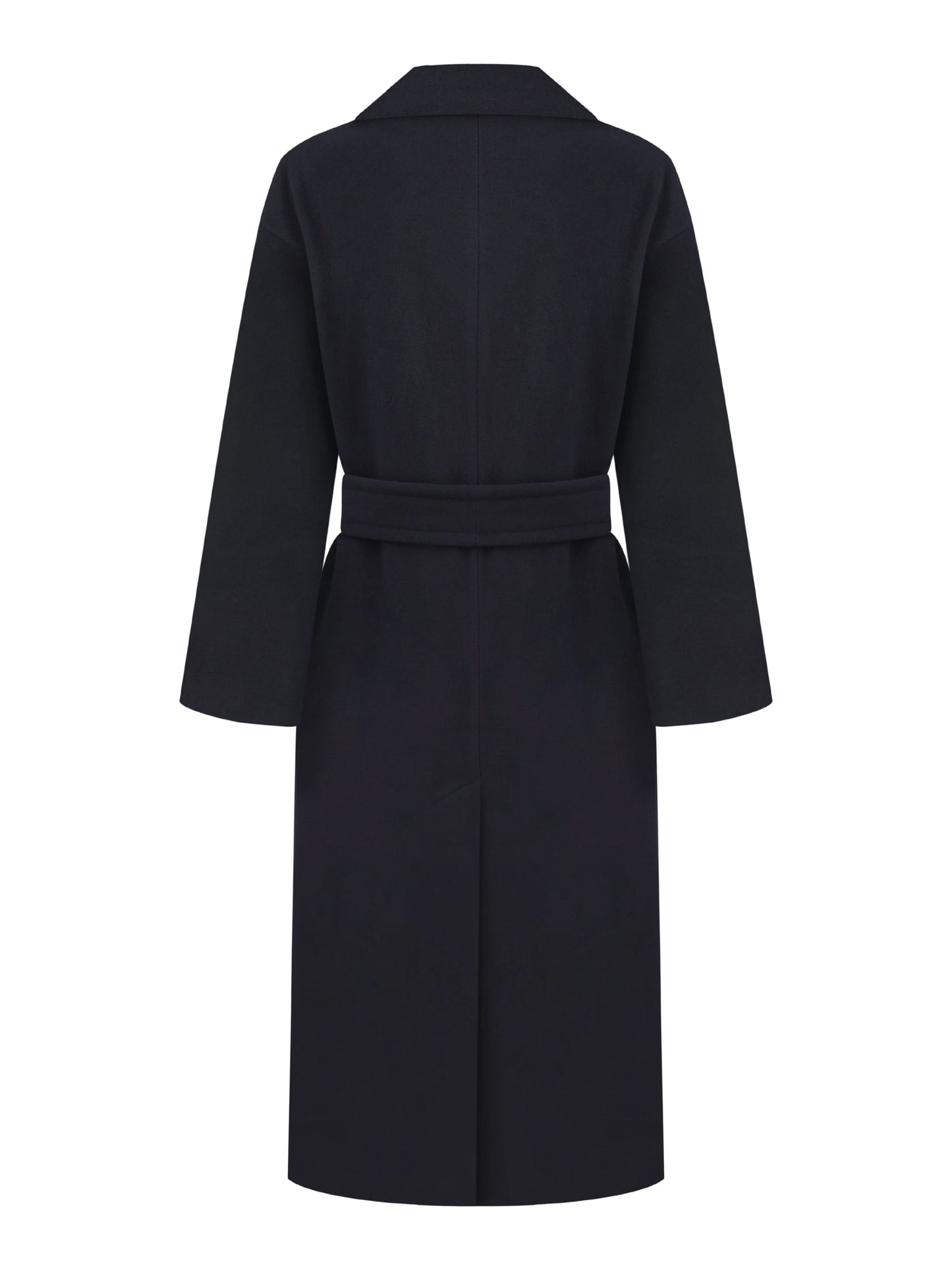 Black Wool Coat with Belt 12